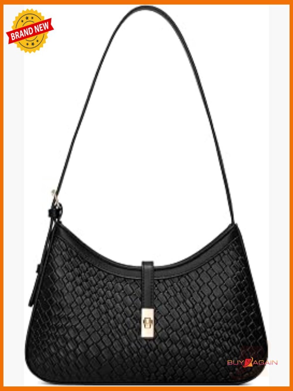 Vegan Leather Hobo Crossbody Bag with Adjustable Strap